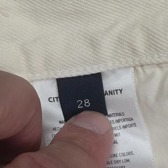 Citizens of Humanity Gaucho Trousers Pants Women's 28 Ivory Wide Leg NWT *Marks - Picture 12 of 16